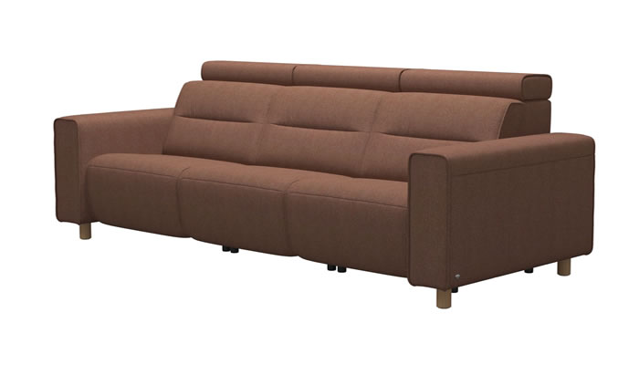 Stressless Emily 3 Seater Power Sofa in Clover Burgundy Fabric